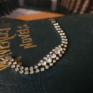 Vintage 1950s Rhinestone Vintage Old Hollywood Rhinestone Bracelet Art Deco